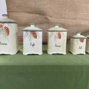 Série de boites à épice en porcelaine