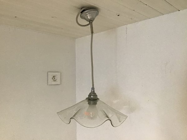 Plafonnier en verre épais
