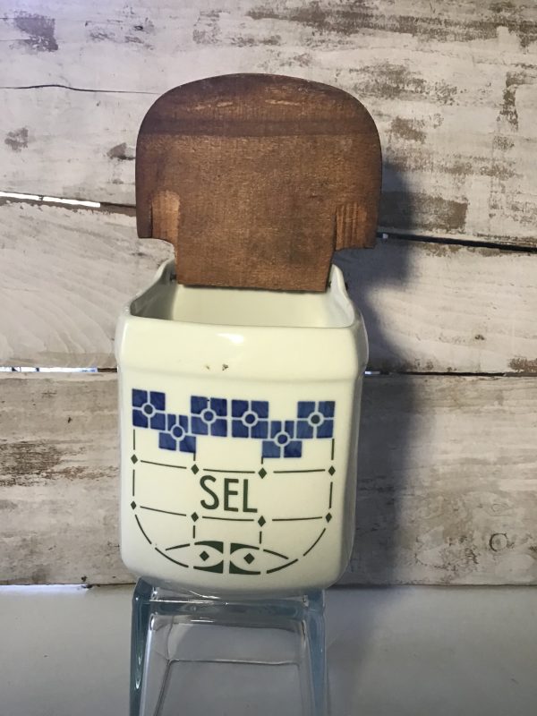 Ancienne boîte à sel en faïence – Image 2